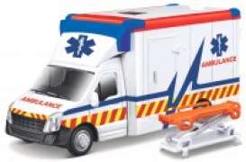 non  - Ambulance with strethcer white/red/blue - Bburago - 32266 - bura32266 | Toms Modelautos