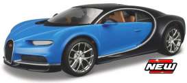 Bugatti  - Chiron blue/black - 1:24 - Maisto - 39514B - mai39514B | Toms Modelautos