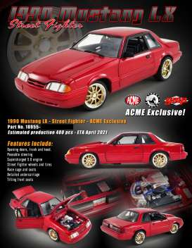 Ford  - Mustang LX Street Fighter 1990 red - 1:18 - Acme Diecast - 18955 - GMP18955 | Toms Modelautos