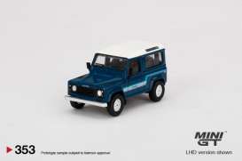 Land Rover  - Defender 90 blue - 1:64 - Mini GT - 00353-L - MGT00353lhd | Toms Modelautos