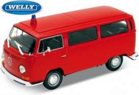 Volkswagen  - 1972 red - 1:24 - Welly - 22472GFire - welly22472GFire | Toms Modelautos