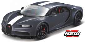 Bugatti  - Chiron mat grey/white - 1:18 - Bburago - 11044G - bura11044G | Toms Modelautos