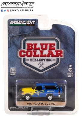 Ford  - Bronco 1996 blue/yellow - 1:64 - GreenLight - 35240D - gl35240D | Toms Modelautos