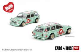 Datsun  - 510 Wagon *Hanami V2* green - 1:64 - Mini GT - KHMG013 - MGTKHMG013 | Toms Modelautos