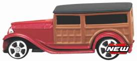 Ford  - Woody Wagon 1932 red/wood - 1:64 - Maisto - 06208 - mai06208 | Toms Modelautos