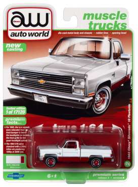 Chevrolet  - Silverado 10 1983 white/red - 1:64 - Auto World - SP074B - AWSP074B | Toms Modelautos