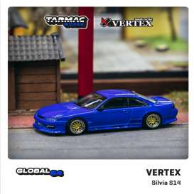 Nissan  - Silvia S14 blue - 1:64 - Tarmac - T64G-018-BL - TC-T64G018BL | Toms Modelautos