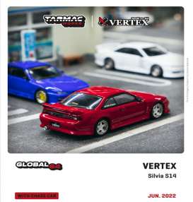 Nissan  - Silvia S14 red - 1:64 - Tarmac - T64G-018-RE - TC-T64G018RE | Toms Modelautos