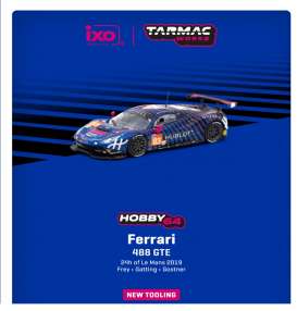 Ferrari  - 488 GTE 2019 blue - 1:64 - Tarmac - T64-071-19LM83 - TC-T64-071-19LM83 | Toms Modelautos