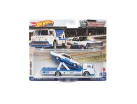 Ford  - Galaxie & Ford C-800 1965 white/blue - 1:64 - Hotwheels - HCR33 - hwmvHCR33 | Toms Modelautos