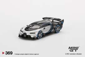 Bugatti  - Vision Gran Turismo 2021 silver/black - 1:64 - Mini GT - 00369-L - MGT00369lhd | Toms Modelautos