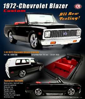 Chevrolet  - Blazer Custom 1972 black/red/white - 1:18 - Acme Diecast - 1807709 - acme1807709 | Toms Modelautos