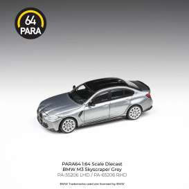 BMW  - M3 G80 2020 grey/black - 1:64 - Para64 - pa55206 - pa55206L | Toms Modelautos