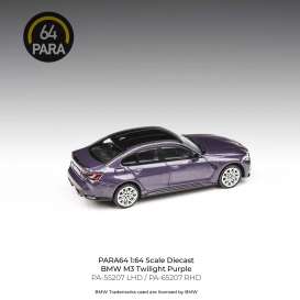 BMW  - M3 G80 2020 purple/black - 1:64 - Para64 - PA65207 - pa65207R | Toms Modelautos