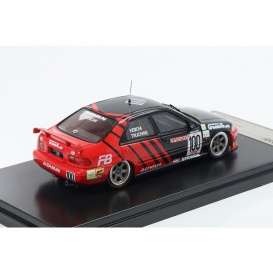 Honda  - Civic EG9 JTCC #100 1995 black/red - 1:43 - Tarmac - T43-012-95JTCC100 - TC-T43-012-95JTCC100 | Toms Modelautos