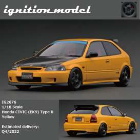 Honda  - Civic EF9 yellow - 1:18 - Ignition - IG2676 - IG2676 | Toms Modelautos
