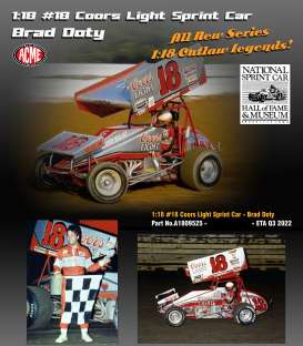 Sprint Car  - #18 Brad Ooty silver/red - 1:18 - Acme Diecast - A1809525 - Acme1809525 | Toms Modelautos