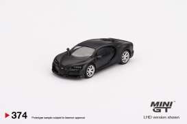 Bugatti  - Chiron Super Sport 300 2020 matt black - 1:64 - Mini GT - 00374-L - MGT00374lhd | Toms Modelautos