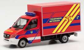 Mercedes Benz  - Sprinter red/yellow/blue - 1:87 - Herpa - H096690 - herpa096690 | Toms Modelautos