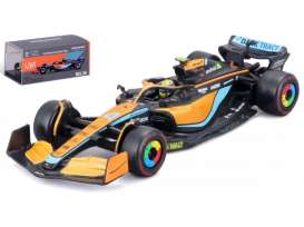 McLaren  - MCL36 2022 orange/blue - 1:43 - Bburago - 38064N - bura38064N | Toms Modelautos