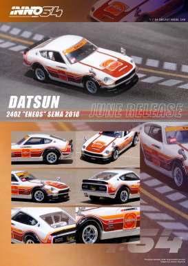 Datsun  - 240Z white/brown/yellow/red - 1:64 - Inno Models - in64-240Z-ENEOS - in64-240Z-ENEOS | Toms Modelautos