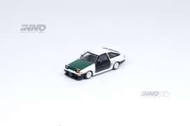 Toyota  - Sprinter Trueno AE86 white/green/black - 1:64 - Inno Models - in64-AE86T-TK - in64AE86T-TK | Toms Modelautos