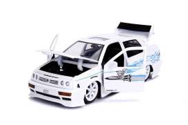 Volkswagen  - Jetta A3 F&F 1995 white/blue - 1:24 - Jada Toys - 99591 - jada99591 | Toms Modelautos