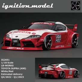 LB Works  - Toyota white/red - 1:18 - Ignition - IG2651 - IG2651 | Toms Modelautos
