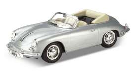 Porsche  - 1958 silver - 1:24 - Welly - 29390s - welly29390s | Toms Modelautos