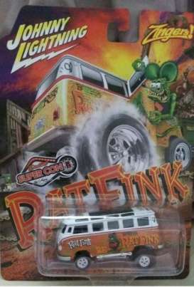 Volkswagen  - Samba Bus, Rat Fink Zinger 1965 orange - 1:64 - Johnny Lightning - cp7381 - jlcp7381 | Toms Modelautos