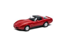 Chevrolet  - Corvette coupe 1982 red/black - 1:34 - Welly - 43716Wr - welly43716Wr | Toms Modelautos
