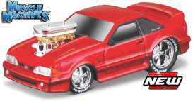 Muscle Machines  - Ford Mustang 1993 red - 1:64 - Maisto - 15563 - mai15563 | Toms Modelautos