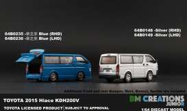 Toyota  - Hiace 2016 silver - 1:64 - BM Creations - 64B0149 - BM64B0149lhd | Toms Modelautos