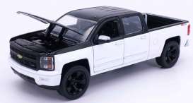 Chevrolet  - Silverado pick-up 2014  white/black - 1:24 - Jada Toys - 33850 - jada33850 | Toms Modelautos