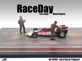Figures  - Race Day set #4 2022  - 1:43 - American Diorama - 38362 - AD38362 | Toms Modelautos