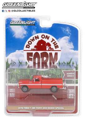 Tractor Ford - F-100 1970 red - 1:64 - GreenLight - 48080B - gl48080B | Toms Modelautos