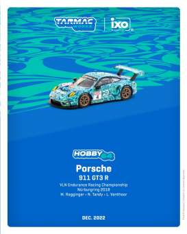 Porsche  - 911 GT3 R 2018 green-blue - 1:64 - Tarmac - T64-059-18VLN04 - TC-T64-059-18VLN04 | Toms Modelautos
