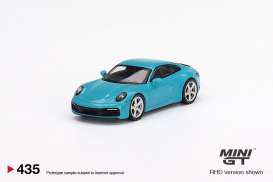 Porsche  - 911 (992) Carrera S 2021 miami blue - 1:64 - Mini GT - 00435-L - MGT00435lhd | Toms Modelautos