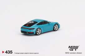 Porsche  - 911 (992) Carrera S 2021 miami blue - 1:64 - Mini GT - 00435-L - MGT00435lhd | Toms Modelautos