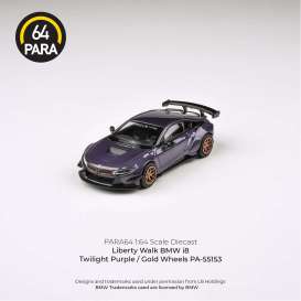 Liberty Walk BMW - BMW i8 purple/gold rims - 1:64 - Para64 - 55153 - pa55153lhd | Toms Modelautos