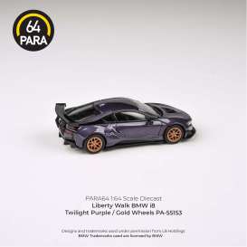 Liberty Walk BMW - BMW i8 purple/gold rims - 1:64 - Para64 - 55153 - pa55153lhd | Toms Modelautos