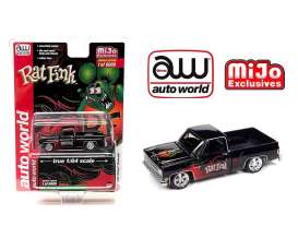 Chevrolet - Silverado *Rat Fink pick-up 1980 black - 1:64 - Auto World - CP7905 - AWCP7905 | Toms Modelautos Chevrolet - Silverado *Rat Fink pick-up 1980 black - 1:64 - Auto World - CP7905 - AWCP7905 | Toms Modelautos