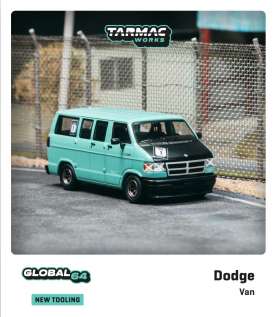 Dodge  - Van light green - 1:64 - Tarmac - T64G-TL032LG - TC-T64GTL032LG | Toms Modelautos