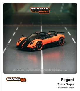 Pagani  - Zonda orange/black - 1:64 - Tarmac - T64G-TL021-OR - TC-T64GTL021OR | Toms Modelautos