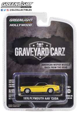 Plymouth  - AAR Cuda 1970 yellow - 1:64 - GreenLight - 62010D - gl62010D | Toms Modelautos