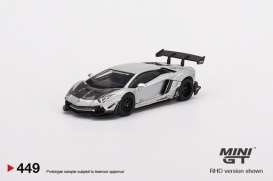 Lamborghini  - Aventador matt silver - 1:64 - Mini GT - MGT00449-L - MGT00449lhd | Toms Modelautos
