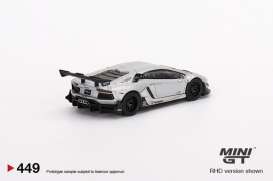 Lamborghini  - Aventador matt silver - 1:64 - Mini GT - MGT00449-L - MGT00449lhd | Toms Modelautos