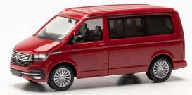 Volkswagen  - T6.1 California red - 1:87 - Herpa - H096805 - herpa096805 | Toms Modelautos