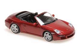 Porsche  - 911 Carrera S Cabriolet 2005 red metallic - 1:43 - Maxichamps - 940063031 - mc940063031 | Toms Modelautos