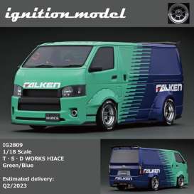 Toyota  - Hiace green/blue - 1:18 - Ignition - IG2809 - IG2809 | Toms Modelautos